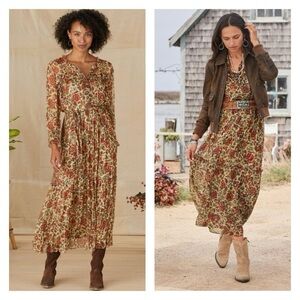 SUNDANCE Litzy Bloom Maxi Dress Long Sleeve Sheer Floral Small Fall Dress NWT